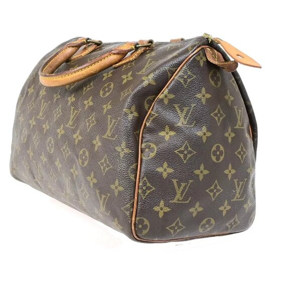 LOUIS VUITTON Speedy 30 Travel Hand Bag Monogram Leather Brown - Picture 13 of 16